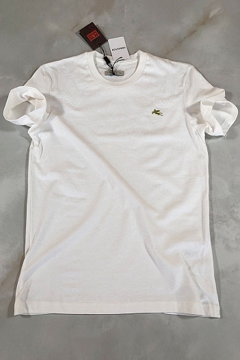 Белая мужская футболка Etro embroidered-logo   