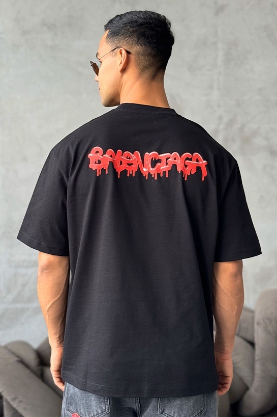 Чёрная оверсайз футболка Balenciaga