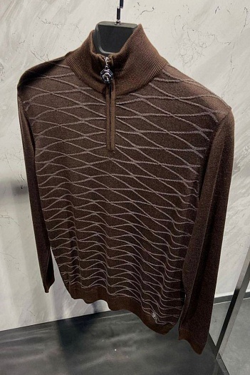 Классическая кофта Stefano Ricci коричневого цвета logo-plaque   