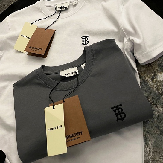 Чёрная оверсайз футболка Burberry TB logo-embroidered