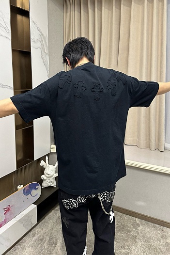 Чёрная оверсайз футболка Gothic logo   