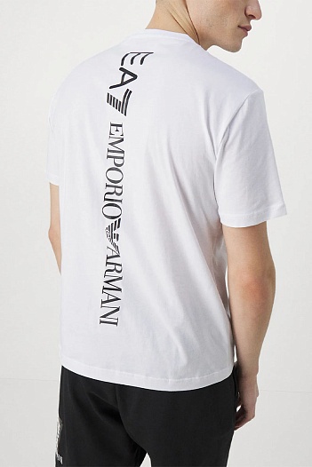 Мужская белая футболка Emporio Armani 7 logo-print   