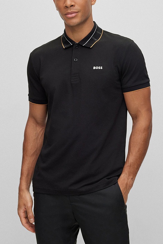 Мужское чёрное поло Hugo Boss Athleisure Paul