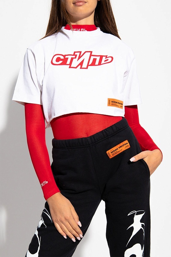 Белая оверсайз футболка Heron Preston "Стиль"