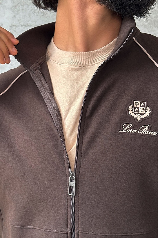 Кофта на молнии коричневого цвета Loro Piana