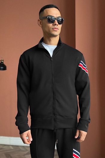 Спортивный костюм Moncler striped logo - Black   