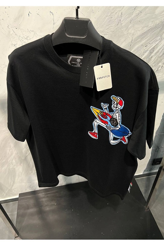 Мужская чёрная футболка Philipp Plein Hawaii