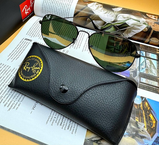 Солнцезащитные очки Ray-Ban Aviator Large Metal - Black Mirrored   