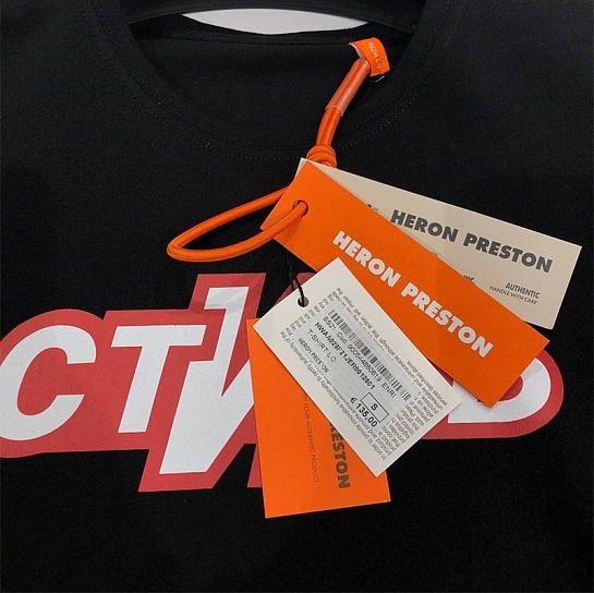 Чёрная оверсайз футболка Heron Preston "Стиль"