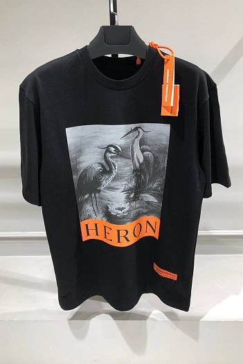 Чёрная оверсайз футболка Heron Preston   