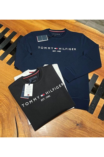 Свитшот белого цвета Tommy Hilfiger logo-embroidered   