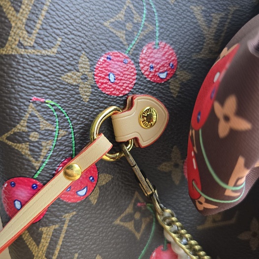 Кожаная сумка Louis Vuitton x Takashi Murakami Cherry Neverfull MM 32x28 см   
