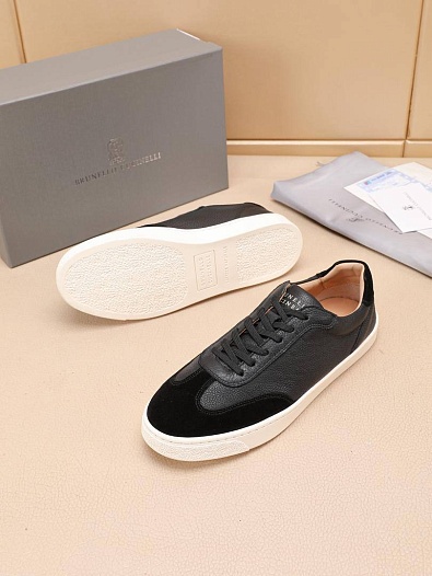 Комбинированные кроссовки Brunello Cucinelli low-top - Black   