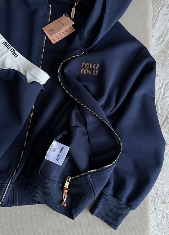 Женский костюм тройка MIU MIU синего цвета