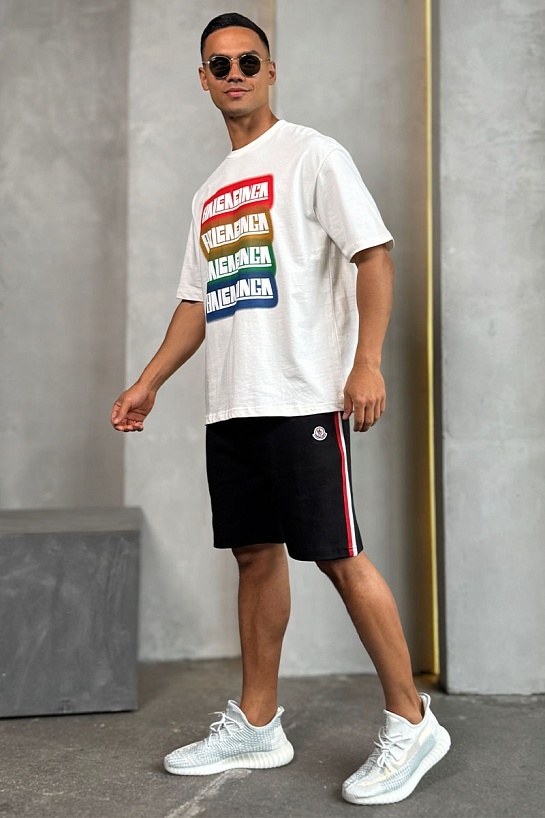 Белая оверсайз футболка Balenciaga logo print