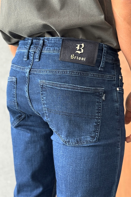 Мужские джинсы тёмно-синего цвета Brioni regular fit