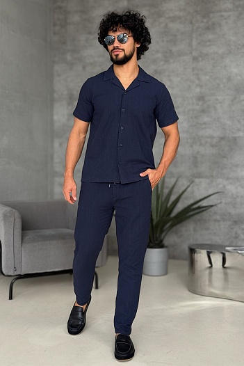 Мужской костюм Loro Piana тёмно-синего цвета   