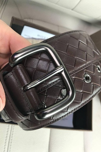 Кожаный коричневый ремень Bottega Veneta   
