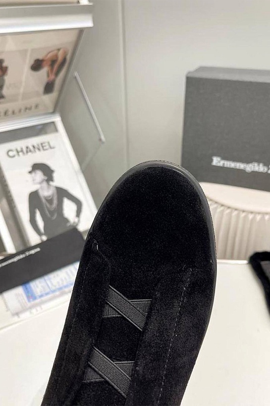 Кроссовки с мехом Ermenegildo Zegna Triple Stitch high-top - Black