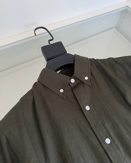 Льняная рубашка Polo Ralph Lauren pony-embroidered - Khaki   