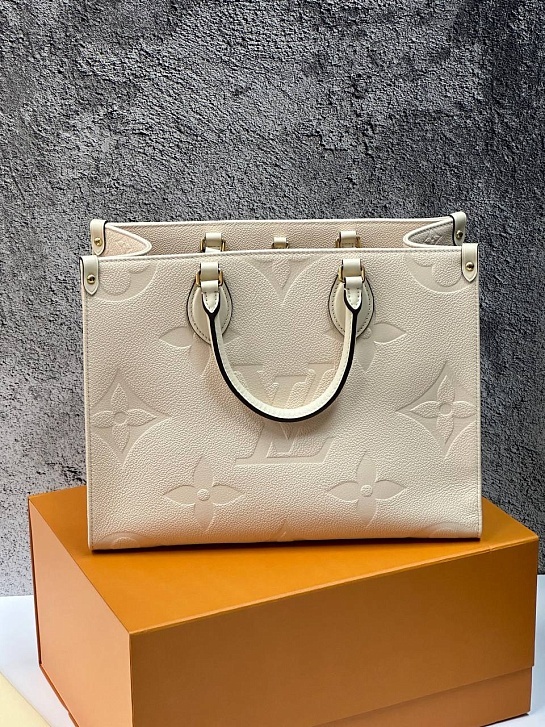 Женская кожаная сумка Louis Vuitton Onthego MM Premium 35x27x14 см