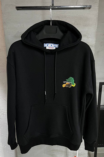 Мужское чёрное худи Off-White Brush Arrow   