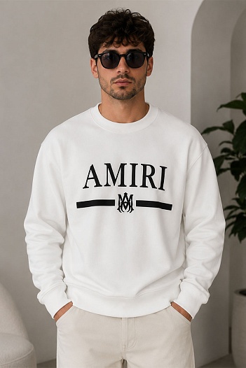 Белый свитшот Amiri MA bar crew-sweat   