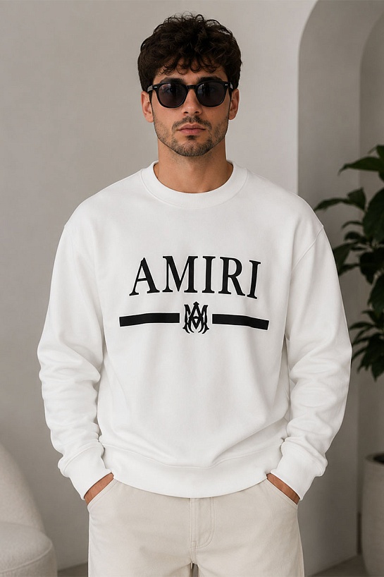 Белый свитшот Amiri MA bar crew-sweat