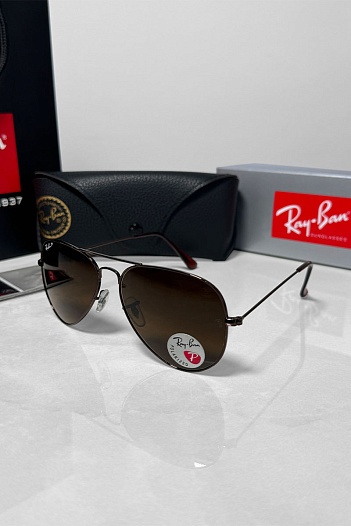 Солнцезащитные очки Ray-Ban Aviator Large Metal - Brown   