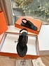 Женские кожаные сандалии Hermes Premium - Black