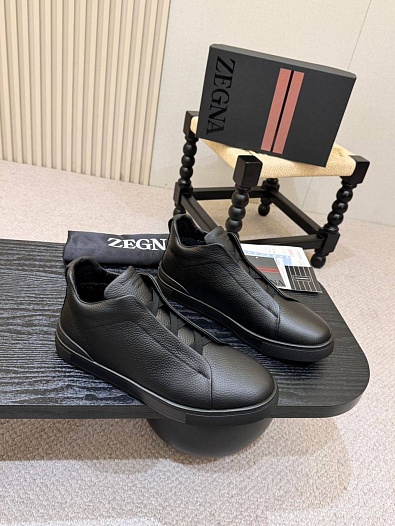 Кроссовки с мехом Ermenegildo Zegna Triple Stitch high-top   