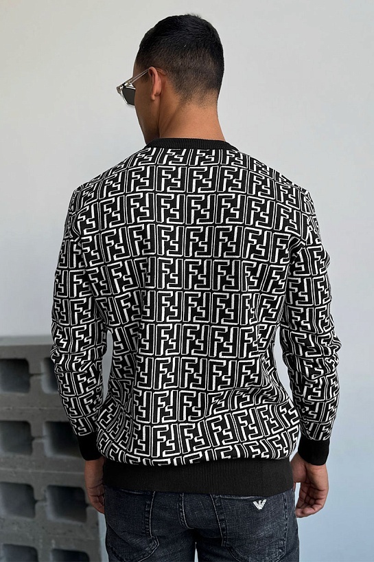 Чёрный джемпер Fendi FF Monogram