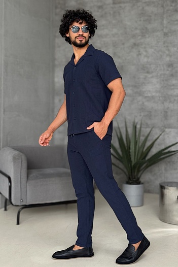 Мужские брюки Loro Piana тёмно-синего цвета   