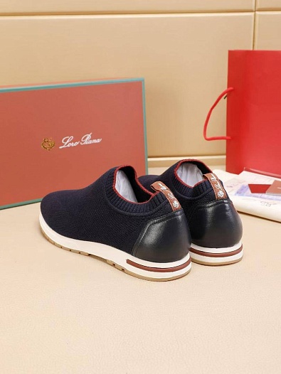 Мужские текстильные кроссовки Loro Piana Lp Flexy Active - Navy   