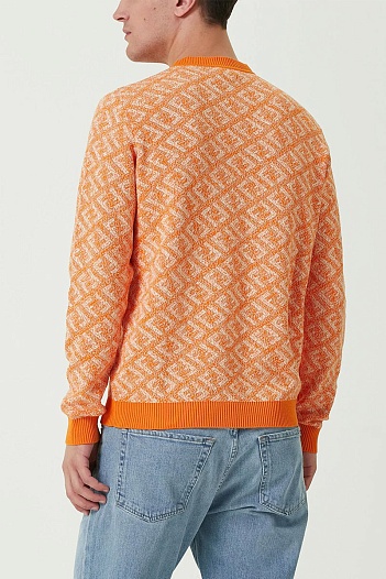 Мужской джемпер Fendi Jacquard FF - Orange   