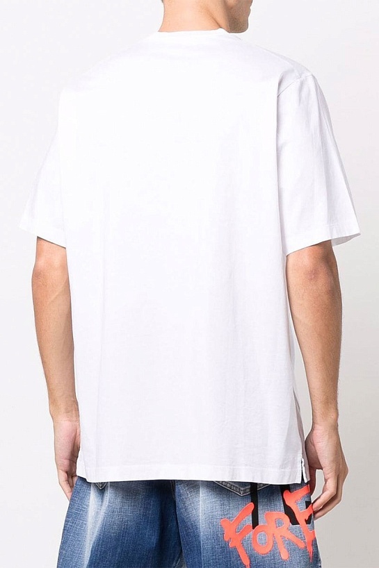 Белая мужская футболка Dsquared2 logo-print