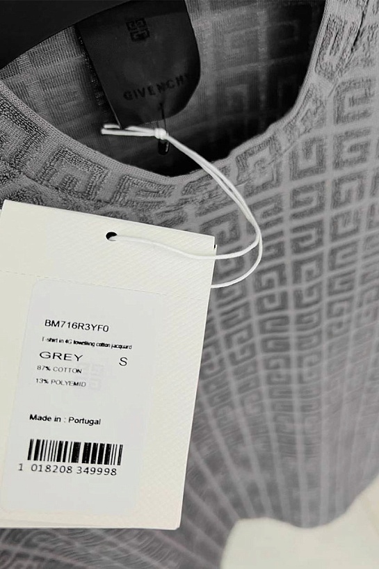 Футболка серого цвета Givenchy 4G Terry