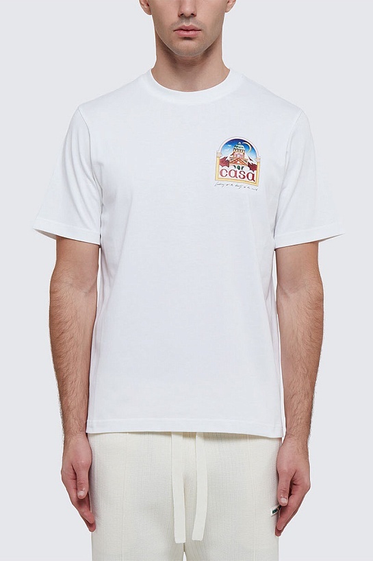 Мужская футболка Casablanca Vue De L'Arche - White