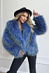 Женская эко шуба синего цвета