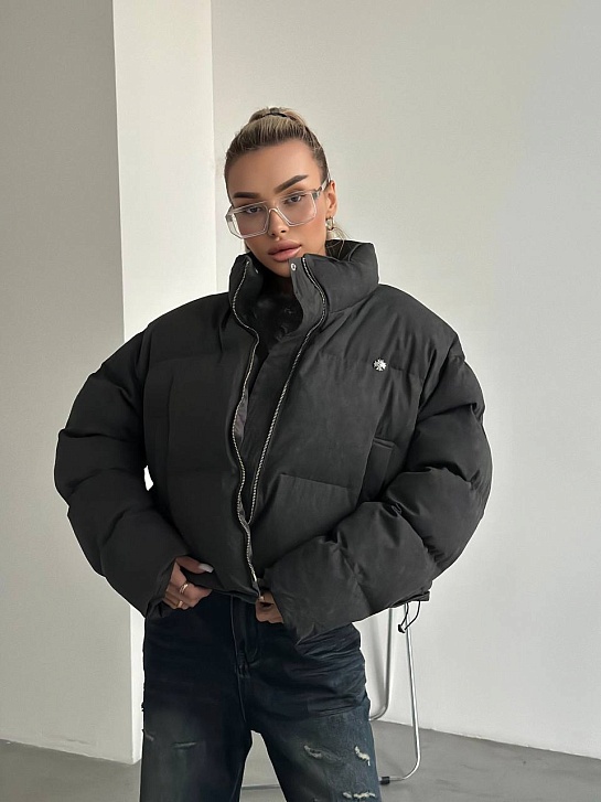 Женская чёрная куртка Chrome Hearts