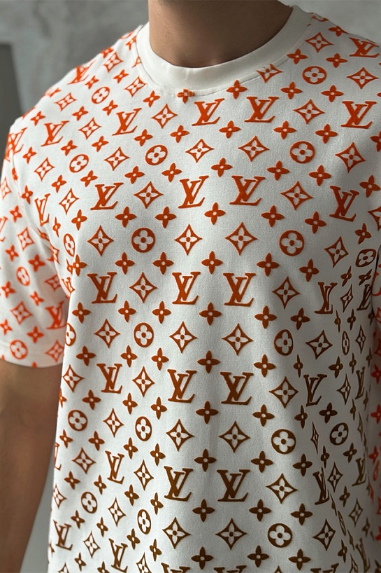 Белая оверсайз футболка Louis Vuitton Monogram Gradient