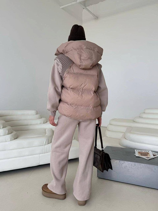 Женский костюм тройка на флисе Max Mara premium - Beige