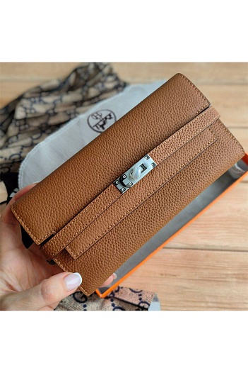 Кожаное портмоне Hermes Kelly 20.5x10 см (3 расцветки)   