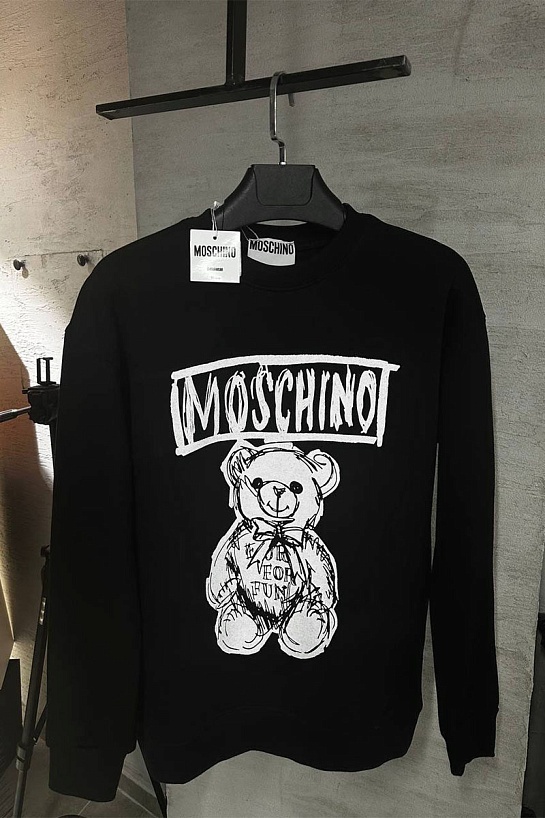 Мужской чёрный свитшот Moschino Teddy Bear