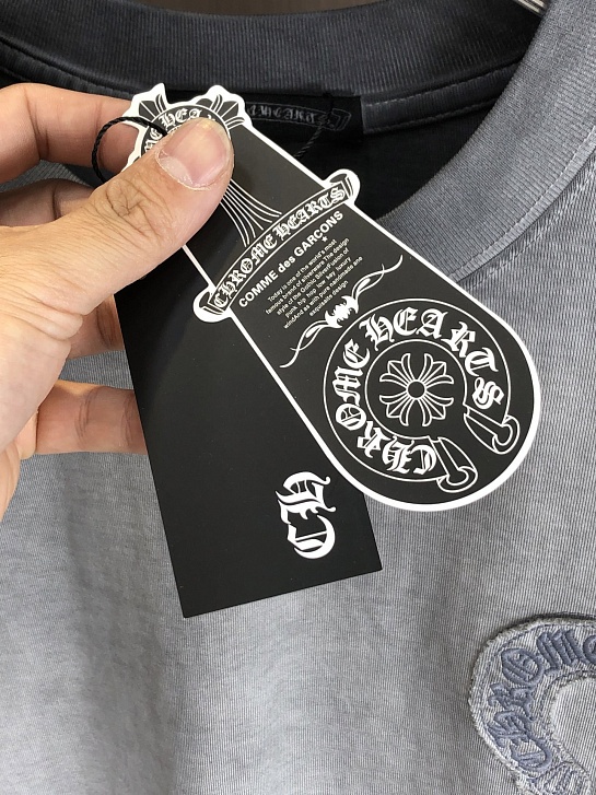 Серая оверсайз футболка Chrome Hearts Premium