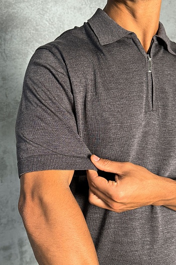 Мужское поло Stefano Ricci Eagle zip-neck - Brown   