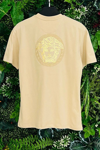 Бежевая футболка Collaboration Fendi x Versace Fendace Logo   