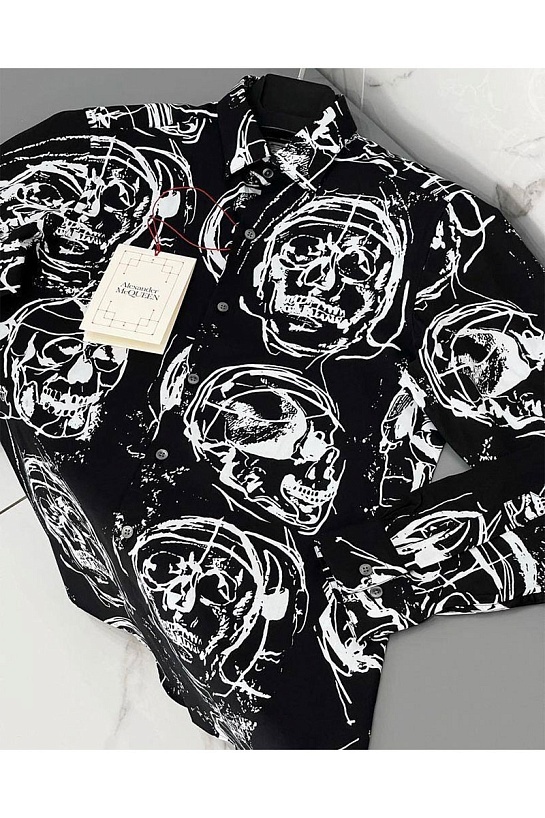 Мужская рубашка Alexander McQueen Skull - Black