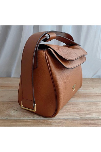 Кожаная сумка-хобо Medium Leaf 26x19 см - Brown   