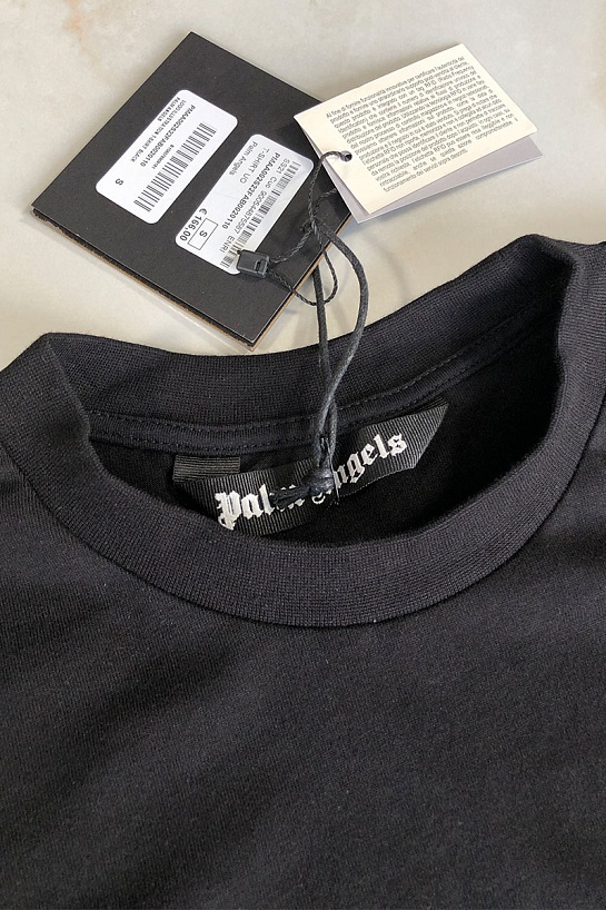 Чёрная оверсайз футболка Palm Angels logo print
